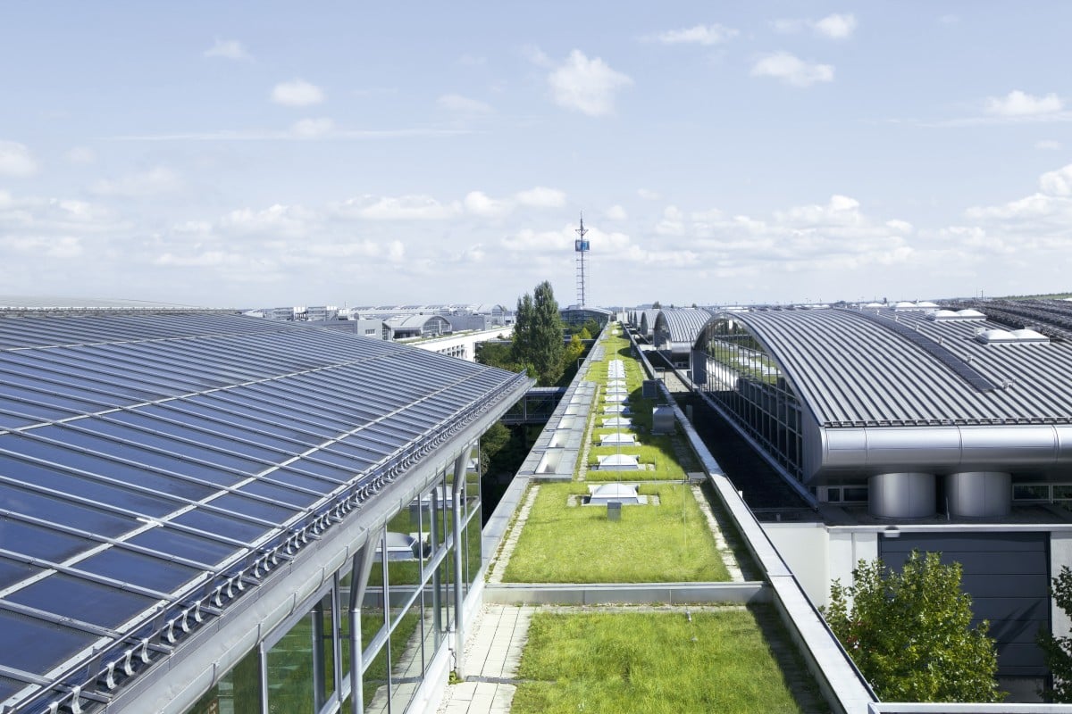 Messe Muenchen Hallendach Luftaufnahme Messe Muenchen Hallendach Luftaufnahme