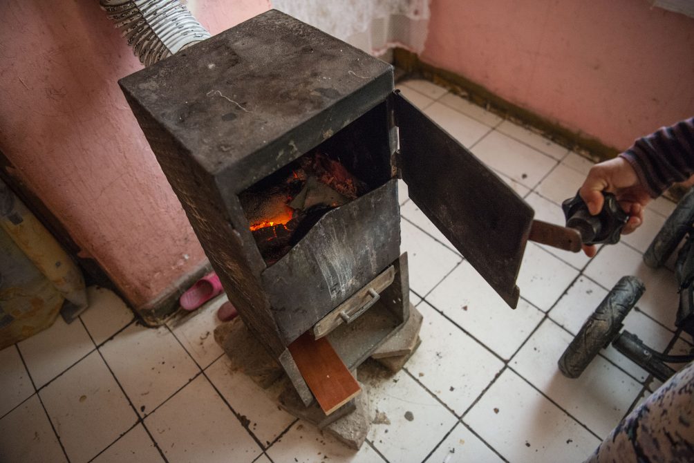 Old stove placed in the kitchen