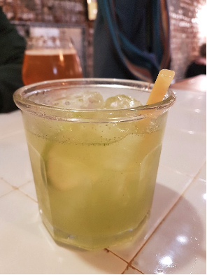 cocktail with pasta straw